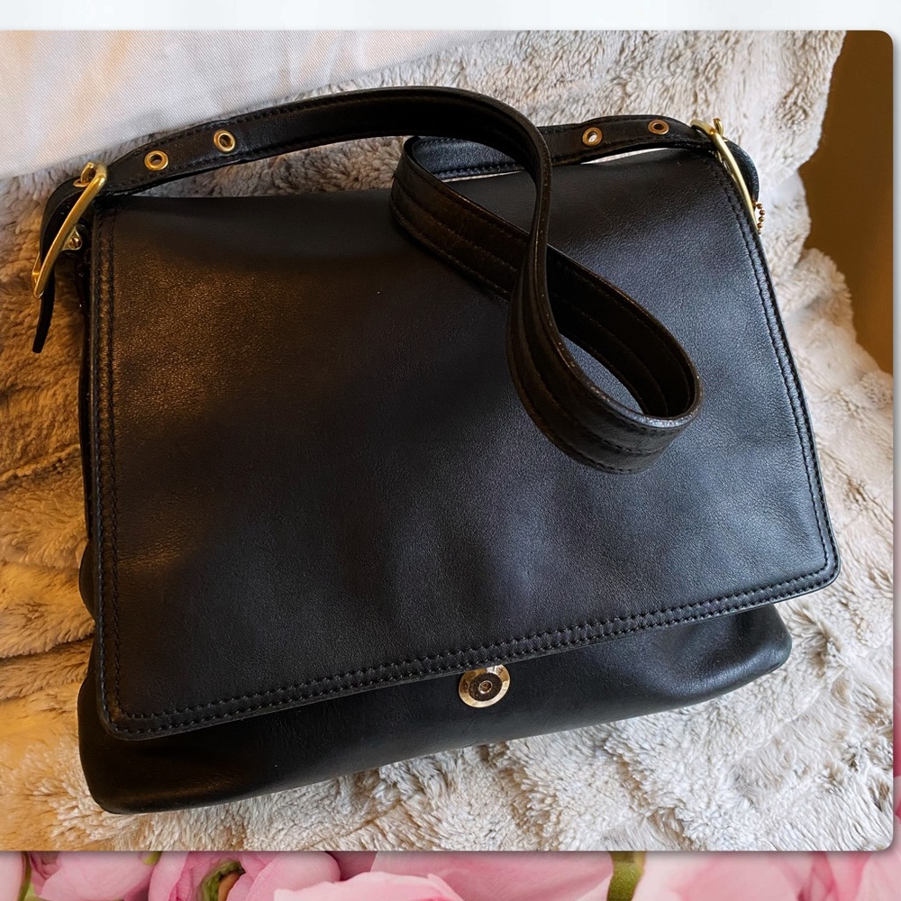 VINTAGE COACH BLACK LEGACY STUDIO FLAP BAG 9828 - Picture 4 of 17